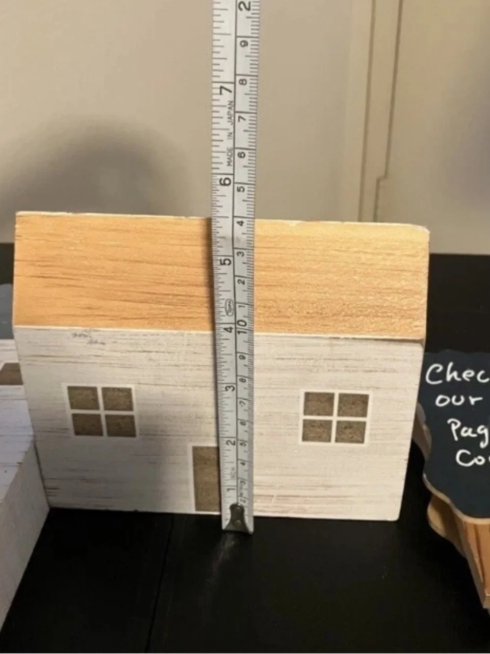 Wooden Block Daily Desk Perpetual Calendar & Wooden House Decor